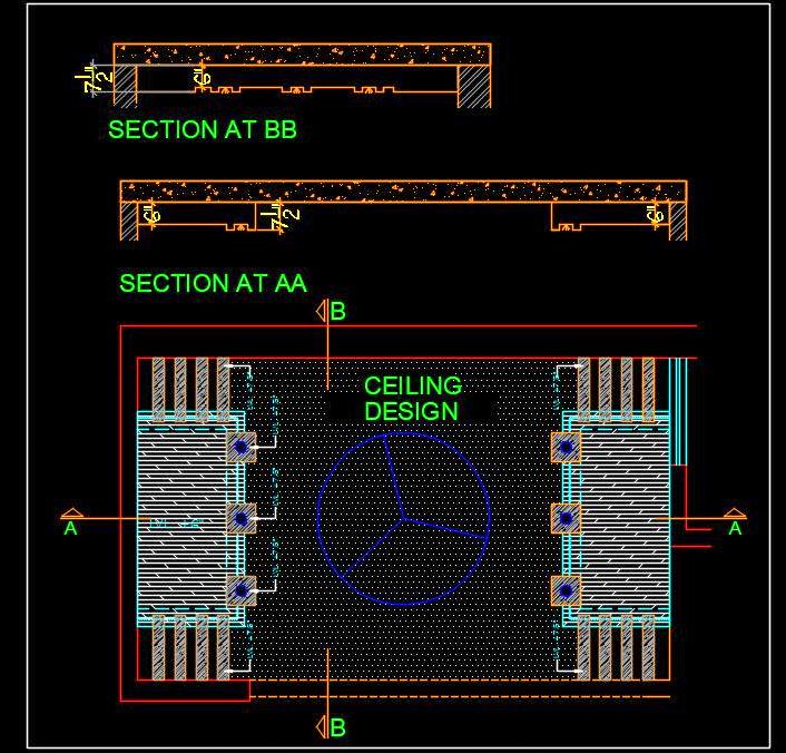 Modern Bedroom Ceiling Design - Free AutoCAD Download